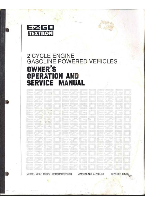 Product picture EZGO Gas Golf Cart Repair Service Manual 1989 - 1993