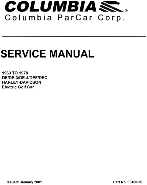 Product picture Harley Davidson 63 - 82 Electric Golf Cart Service Manual